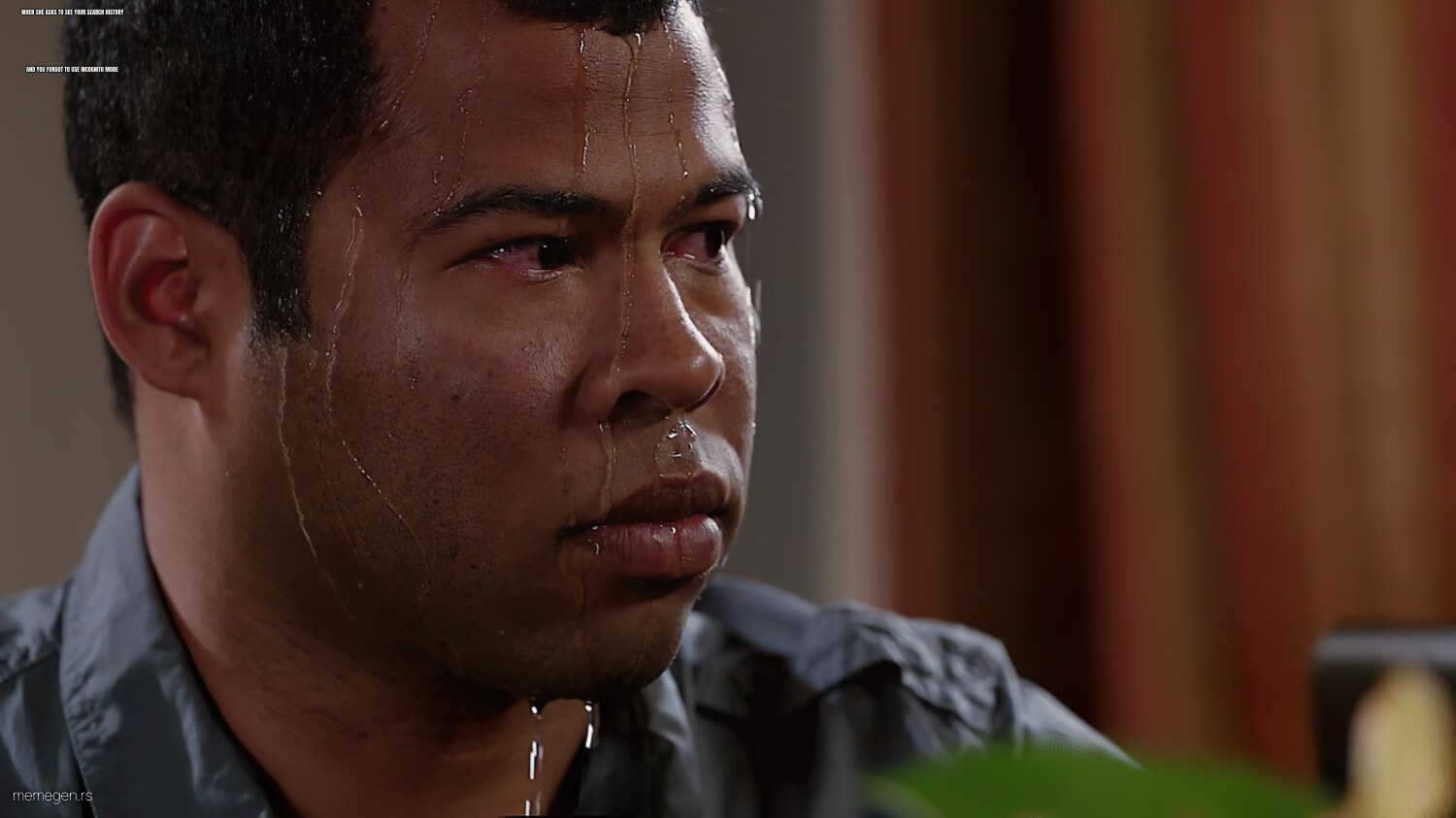 Sweating Jordan Peele preview