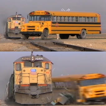 Train Hitting School Bus