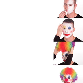 Clown Applying Makeup