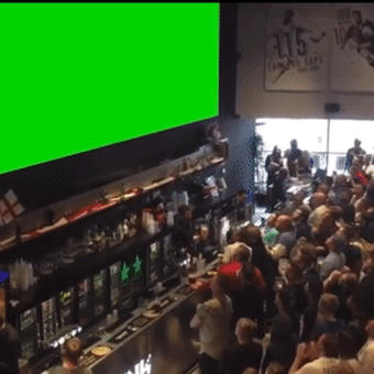 Soccer Celebration In A Bar