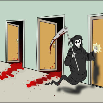 Grim Reaper Knocking Door