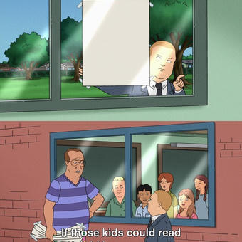 If those kids could read they'd be very upset
