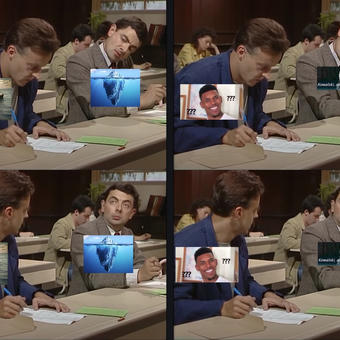 Mr bean copying