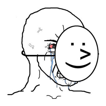 Pretending To Be Happy, Hiding Crying Behind A Mask