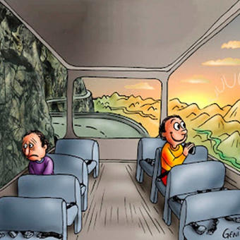Sad guy Happy guy bus