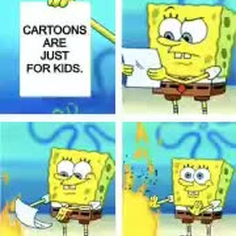 Spongebob Burning Paper