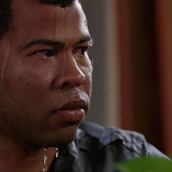 Sweating Jordan Peele