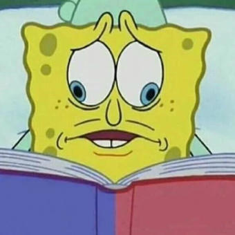 Spongebob reading two pages