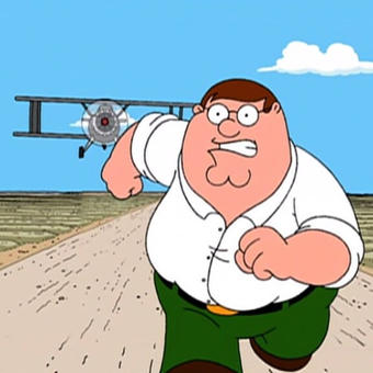 Peter Griffin Running From Plane